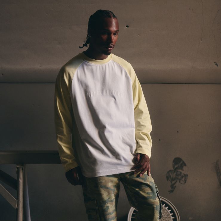 Croyez Two Tone Longsleeve T-shirt Off White/Geel