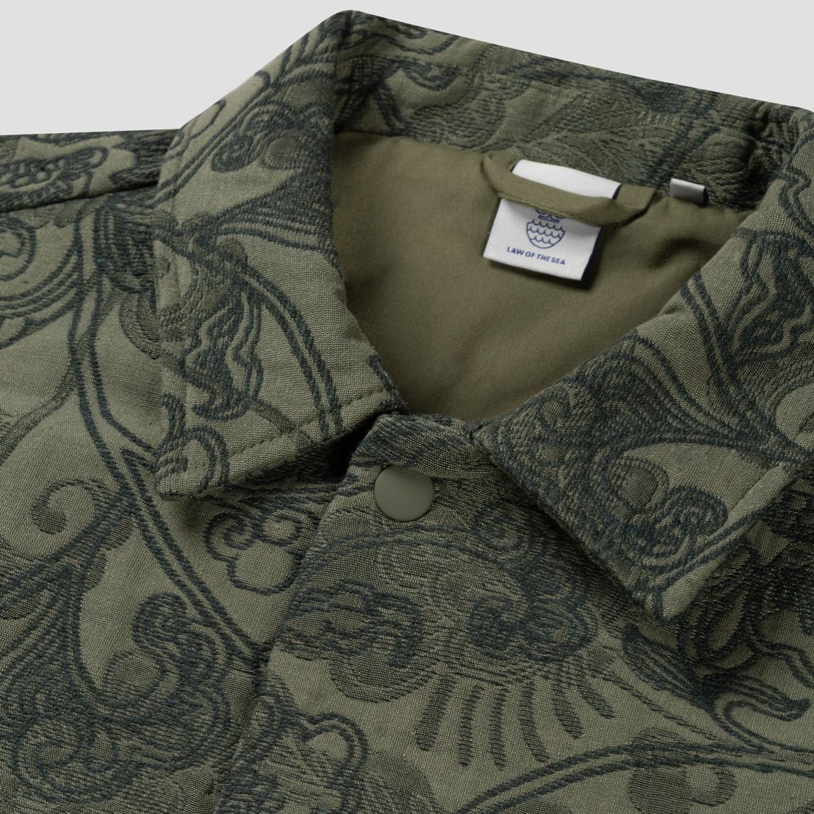Law of the Sea Driv Jacquard Overshirt Donker Groen