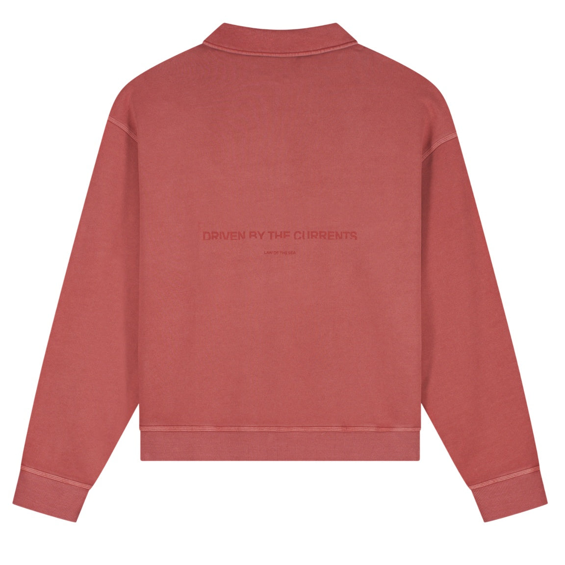 Law of the Sea Rusk Garment Dyed Longsleeve Polo Rood