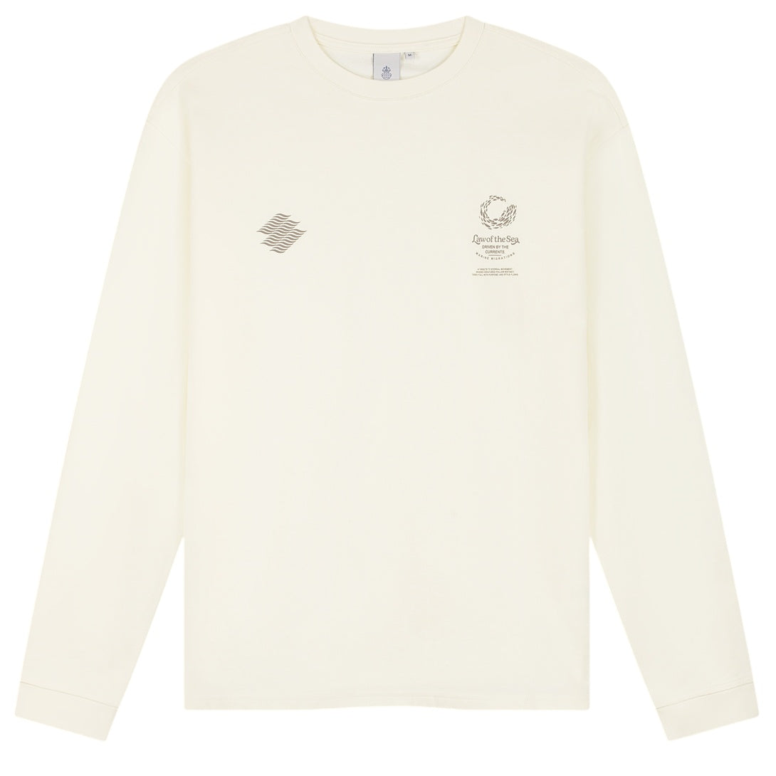 Law of the Sea Mazu Artwork Longsleeve T-shirt Off White