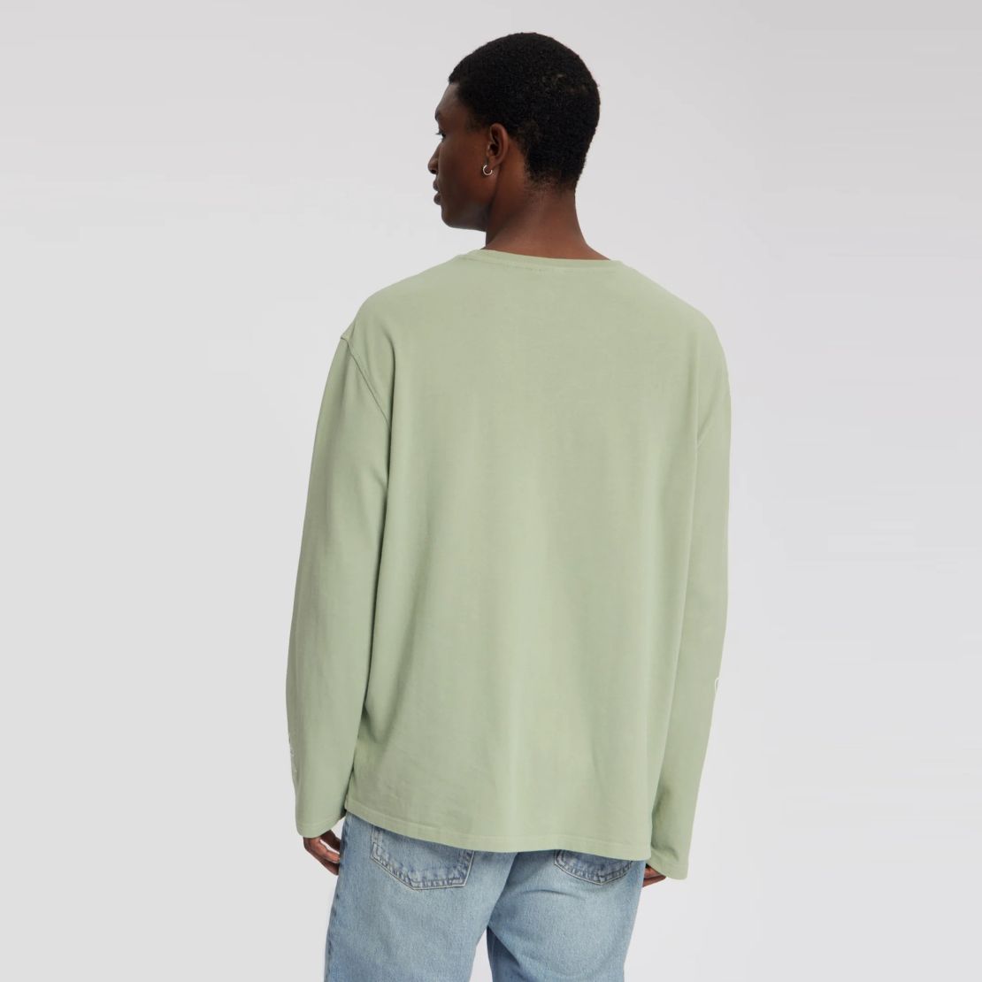 Law of the Sea Daisy Garment Dyed Longsleeve T-shirt Licht Groen