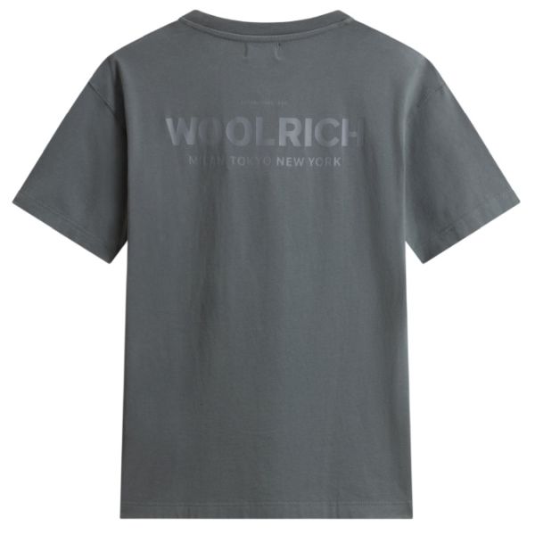 Woolrich Cotton Graphic T-shirt Antraciet