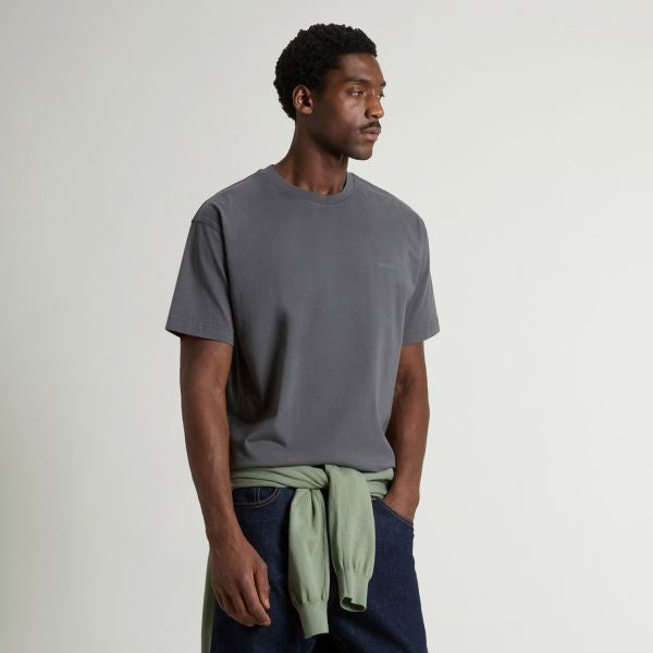 Woolrich Cotton Graphic T-shirt Antraciet