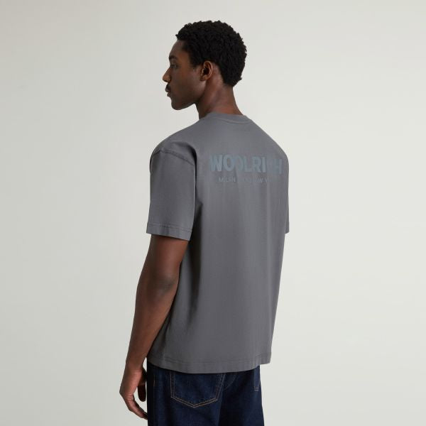 Woolrich Cotton Graphic T-shirt Antraciet