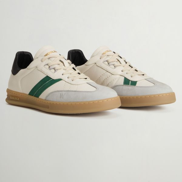 Woolrich Double U.T. Sneaker Off White/Grijs/Groen