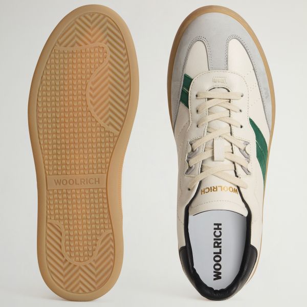 Woolrich Double U.T. Sneaker Off White/Grijs/Groen