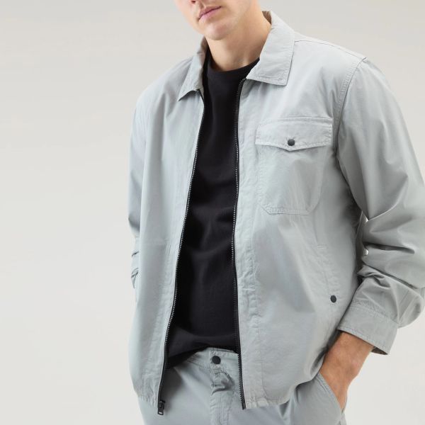 Woolrich Gabardine Overshirt Grijs