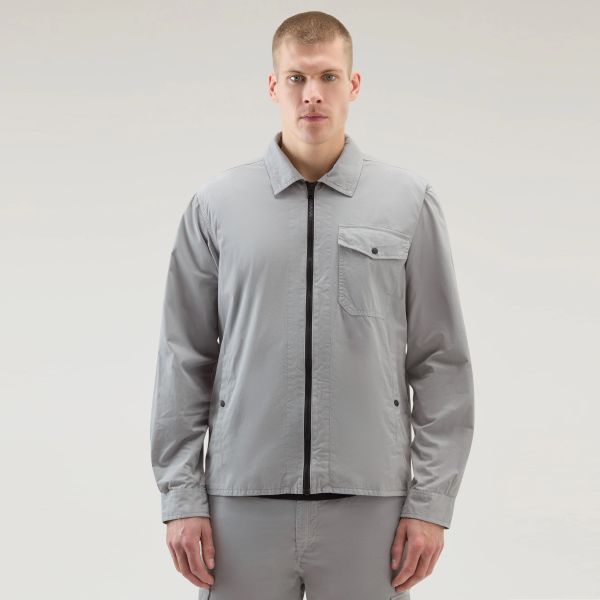Woolrich Gabardine Overshirt Grijs