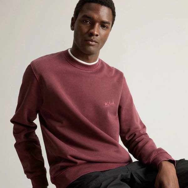 Woolrich Garment Dyed Sweater Bordeaux