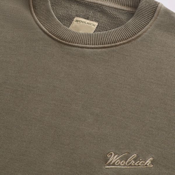 Woolrich Garment Dyed Sweater Donker Groen
