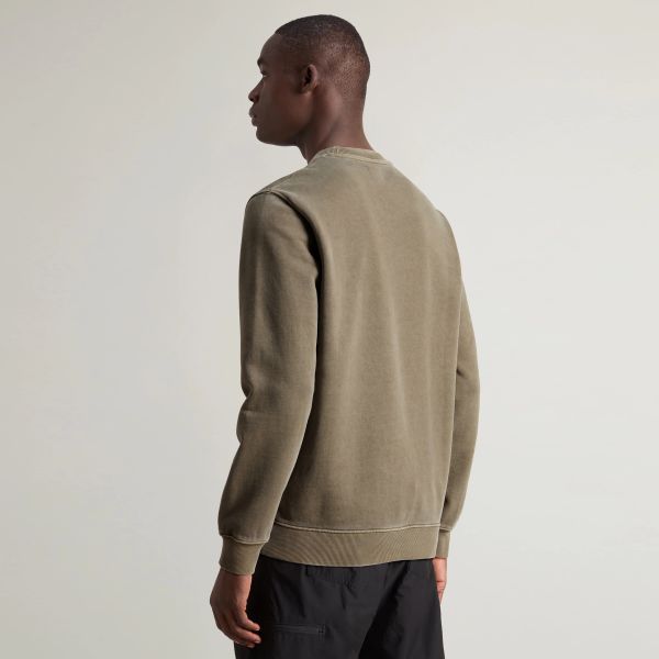 Woolrich Garment Dyed Sweater Donker Groen