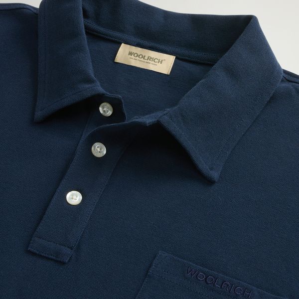 Woolrich Ice Cotton Polo Donker Blauw