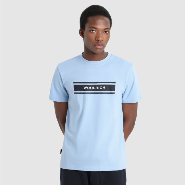 Woolrich Intarsia T-shirt Licht Blauw