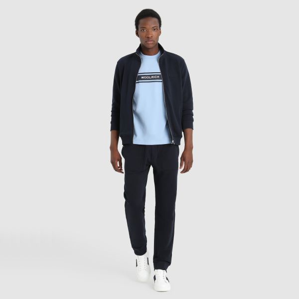 Woolrich Intarsia T-shirt Licht Blauw