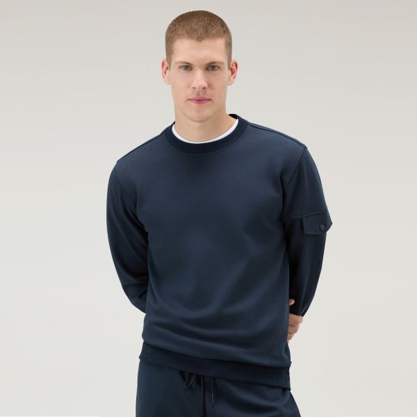 Woolrich Light Fleece Sweater Navy