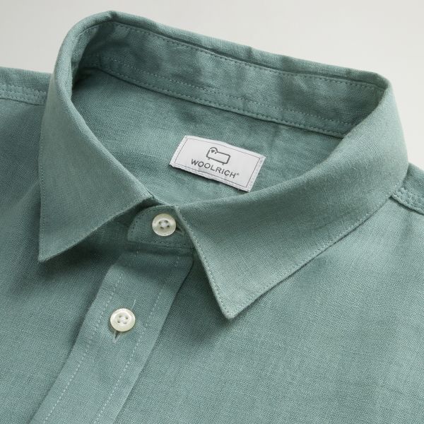 Woolrich Linen Overhemd Groen