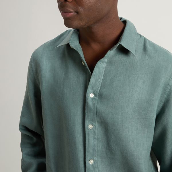 Woolrich Linen Overhemd Groen
