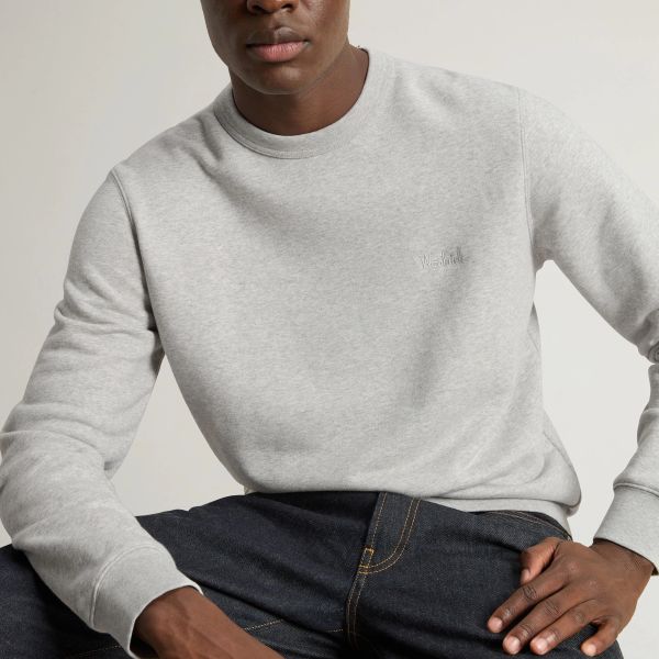 Woolrich Logo Script Sweater Grijs