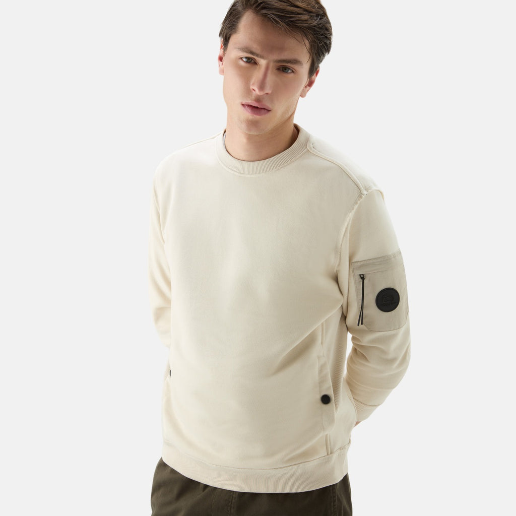 woolrich logo sweater beige