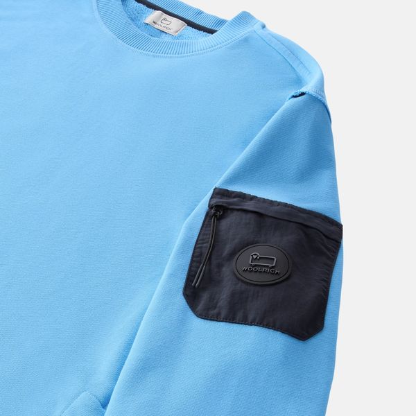 woolrich logo sweater licht blauw