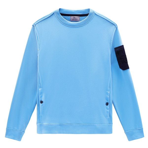 woolrich logo sweater licht blauw