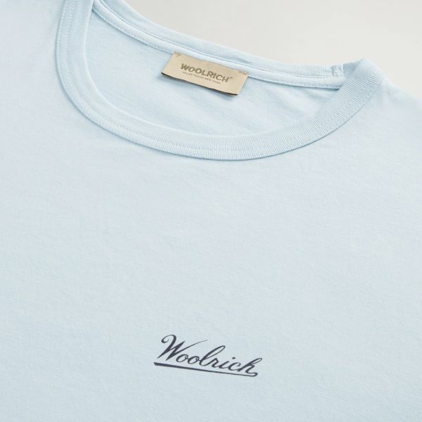 Woolrich Logo T-shirt Licht Blauw