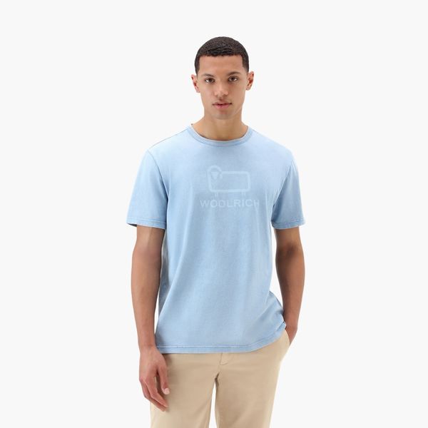 woolrich macro logo t-shirt licht blauw