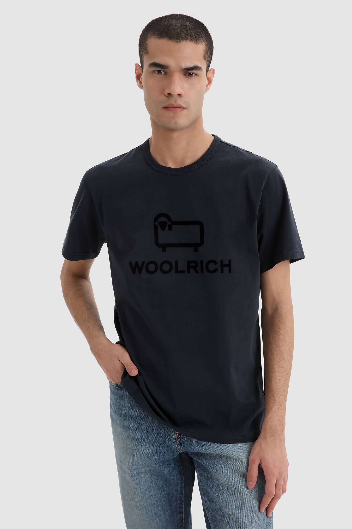 Woolrich Marco Logo T-shirt Navy