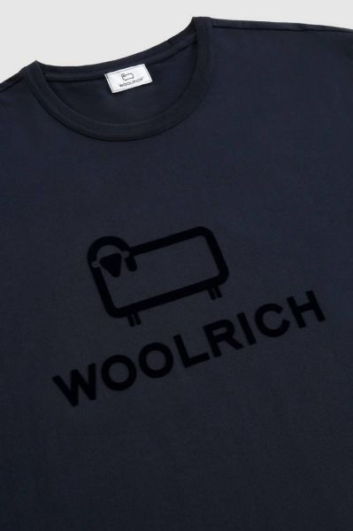 Woolrich Macro Logo T-Shirt Navy