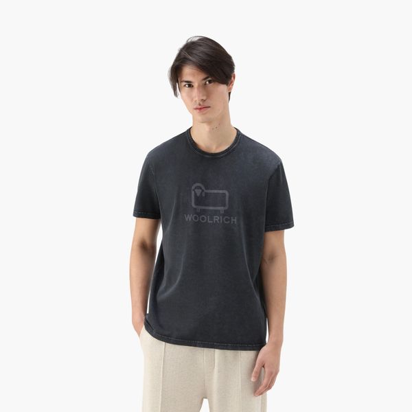 woolrich macro logo t-shirt zwart