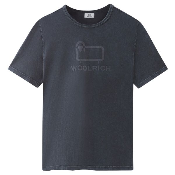 woolrich macro logo t-shirt zwart