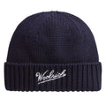 Woolrich Merino Wool Logo Muts Navy