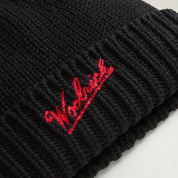Woolrich Merino Wool Logo Muts Zwart