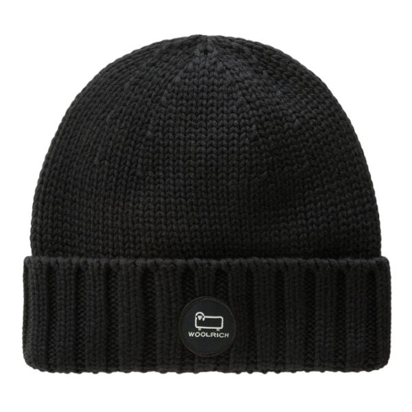 Woolrich Merino Wool Logo Muts Zwart