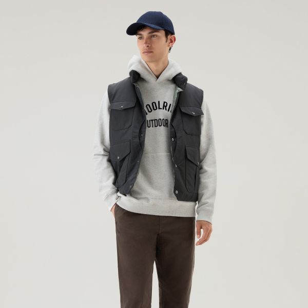 Woolrich Organic Cotton Script Hoodie Licht Grijs