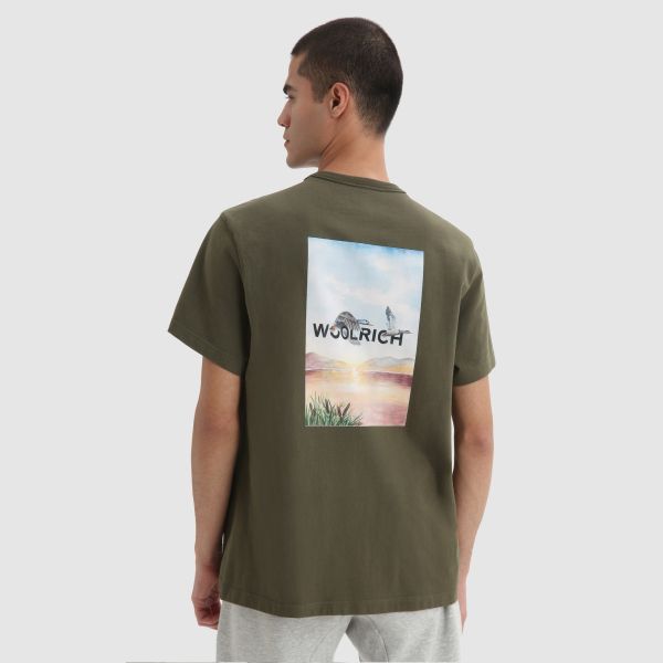 Woolrich Outdoor T-shirt Donker Groen
