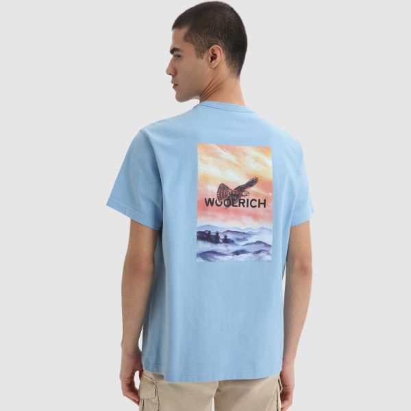 Woolrich Outdoor T-shirt Licht Blauw