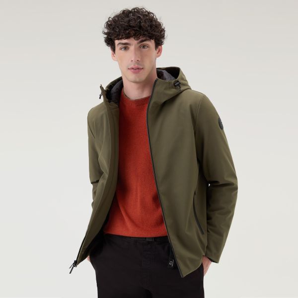 Woolrich Pacific Soft Shell Jack Donker Groen