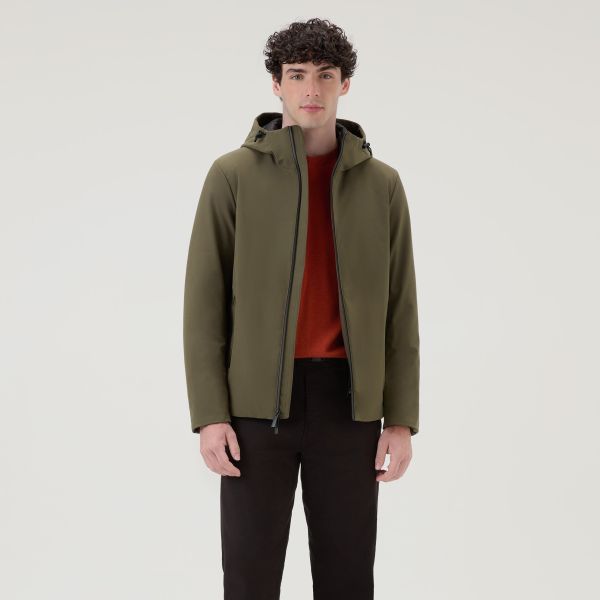 Woolrich Pacific Soft Shell Jack Donker Groen