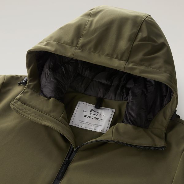 Woolrich Pacific Soft Shell Jack Donker Groen