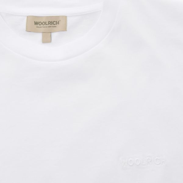 Woolrich Premium Jersey Logo T-shirt Wit