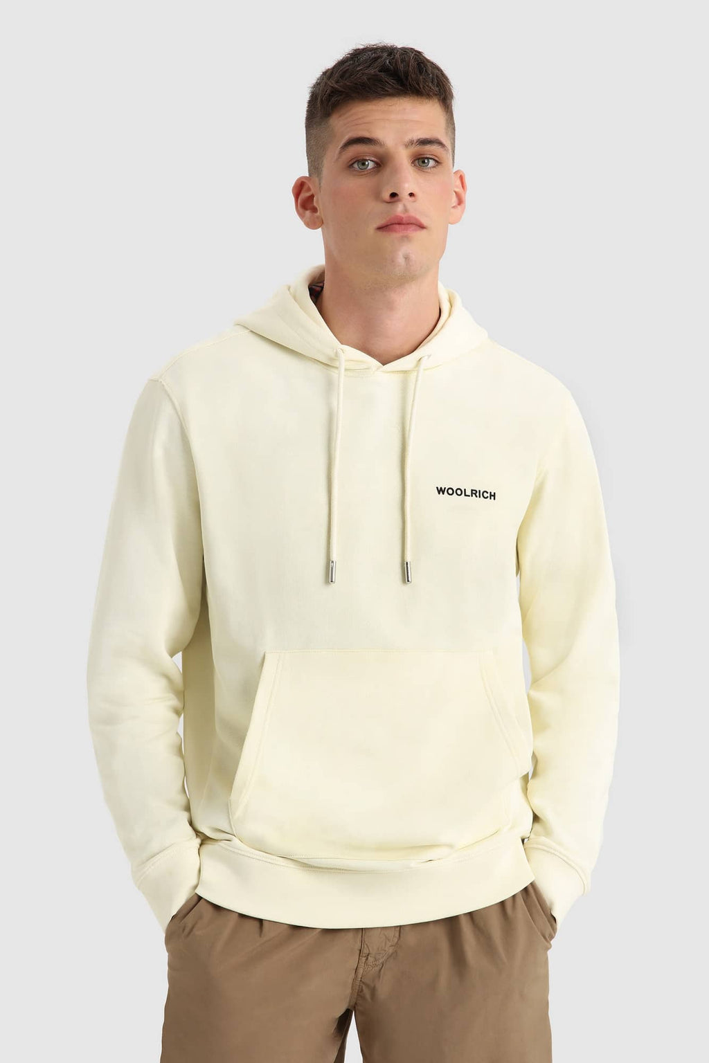 Woolrich Printed Duck Hoodie Off White