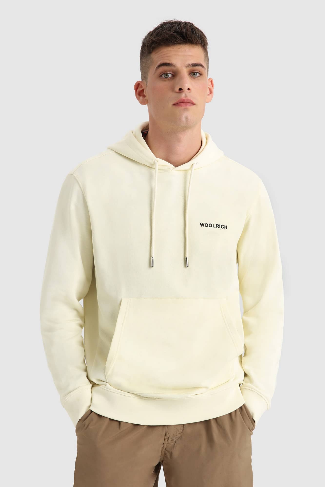 Woolrich Printed Duck Hoodie Off White