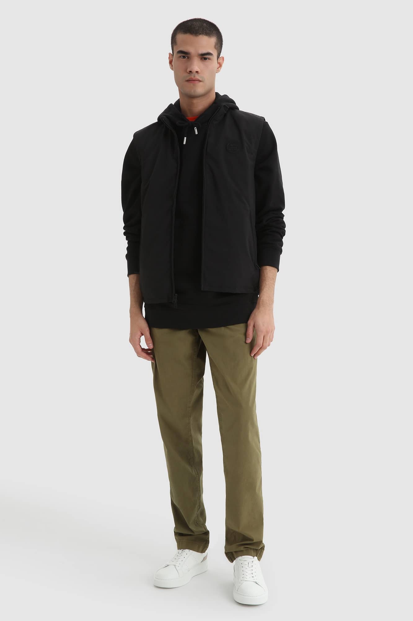 Woolrich Printed Duck Hoodie Zwart