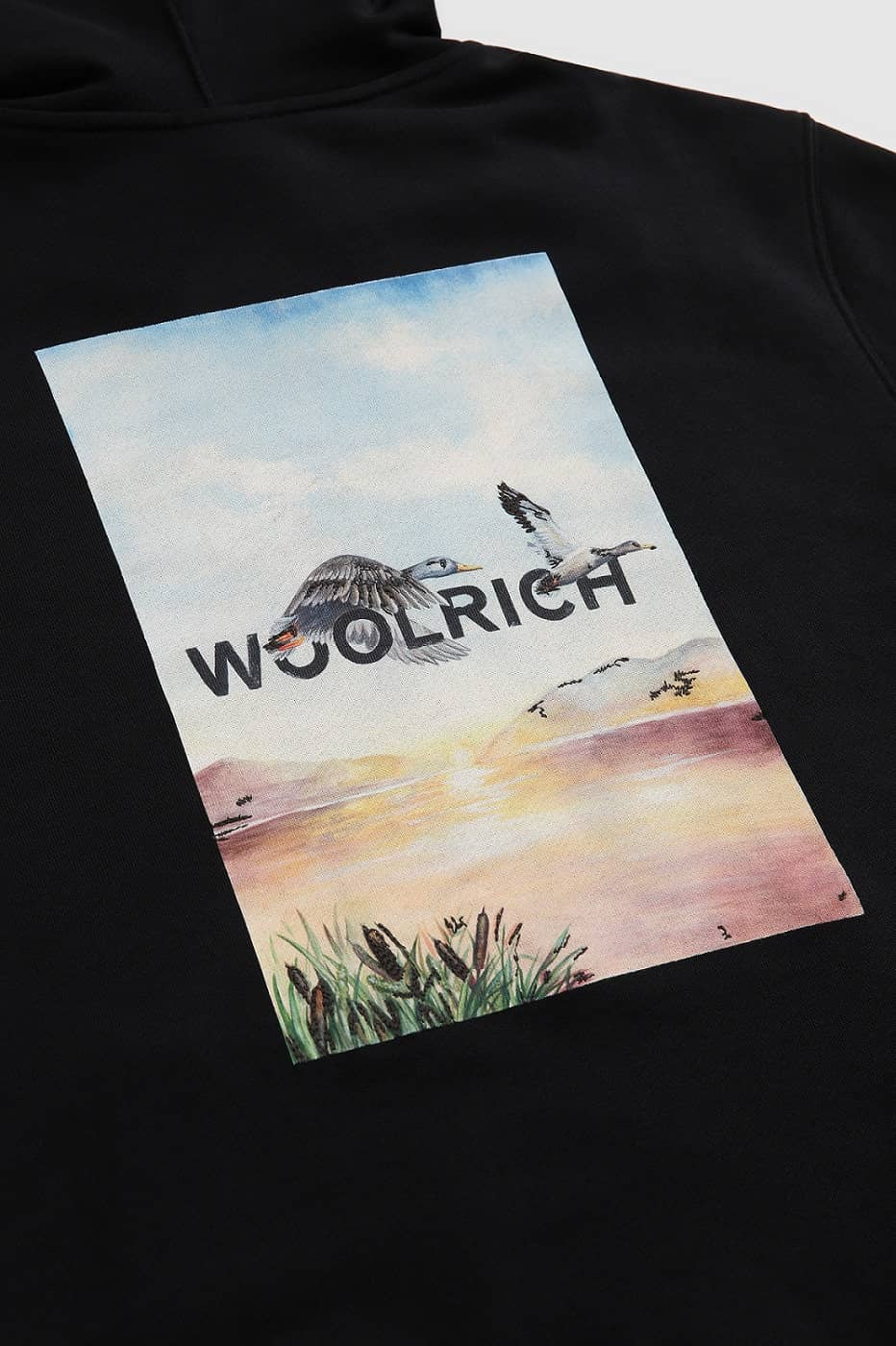 Woolrich Printed Duck Hoodie Zwart