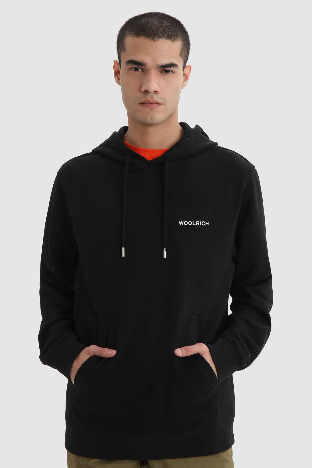 Woolrich Printed Duck Hoodie Zwart