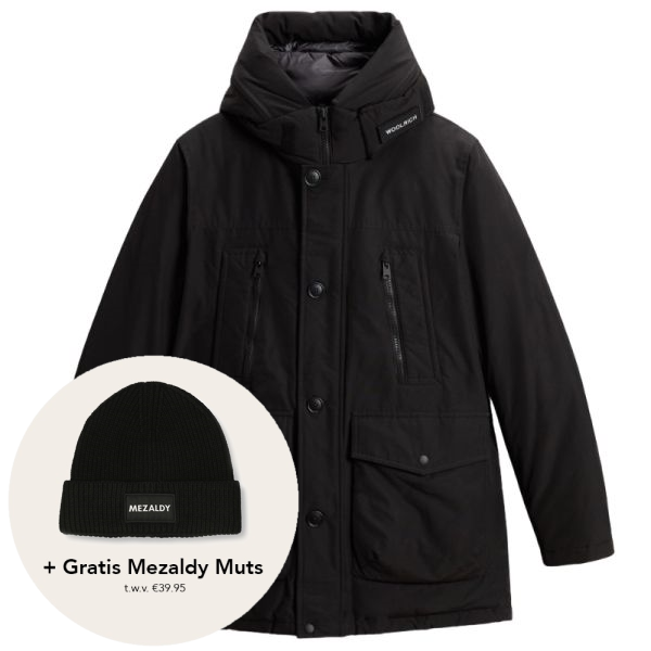 woolrich ramar arctic parka zwart jas gratis mezaldy muts