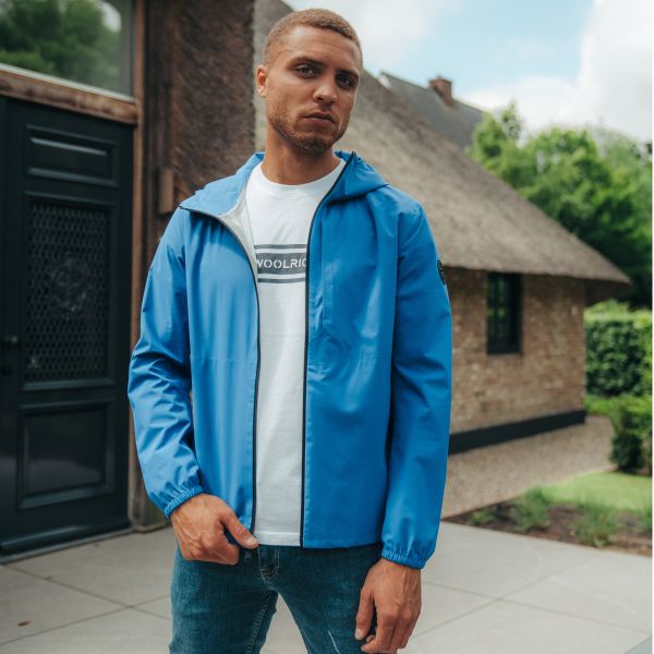 woolrich softshell jas blauw