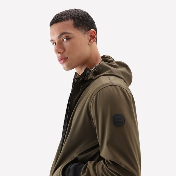 woolrich softshell jas donker groen