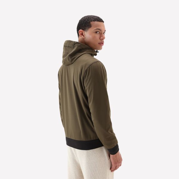 woolrich softshell jas donker groen
